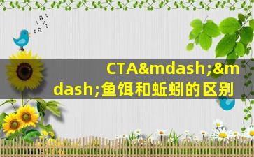 CTA——鱼饵和蚯蚓的区别