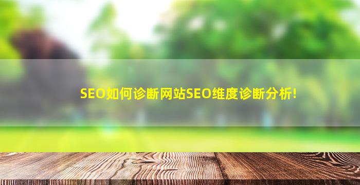 SEO如何诊断网站SEO维度诊断分析!