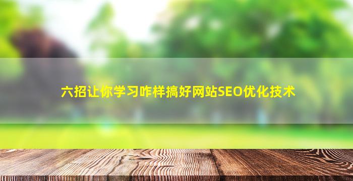 六招让你学习咋样搞好网站SEO优化技术