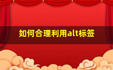 如何合理利用alt标签