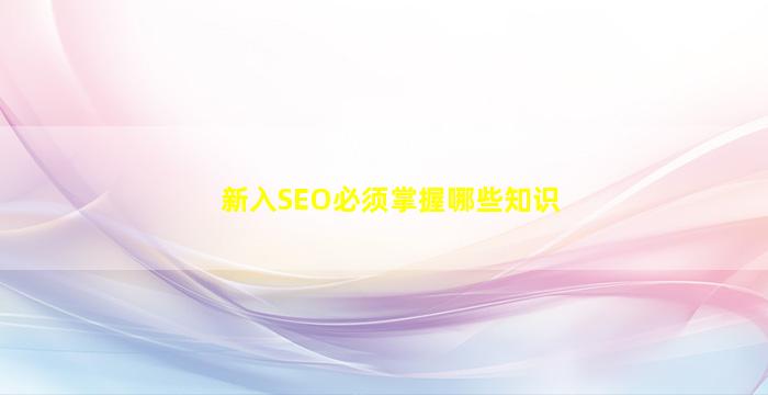 新入SEO必须掌握哪些知识